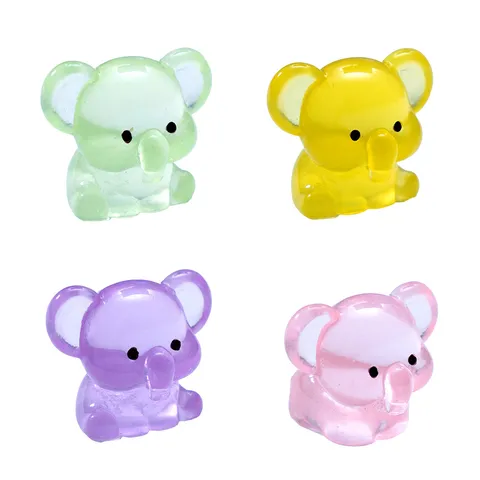 Adornos de Micro Paisaje de Elefante de Resina Luminosa Mini Figuritas de Elefante que Brillan en la Oscuridad para Decoración de Jardín DIY