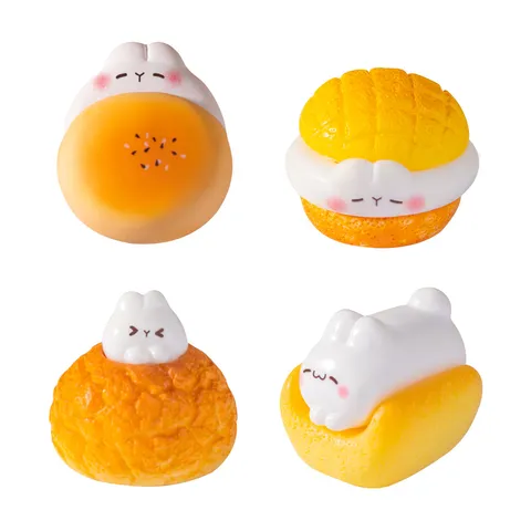 Creative Resin Mini Rabbit Dessert Figurines For Miniature Landscape DIY Decoration Kawaii Painted Food Model Desk Ornament