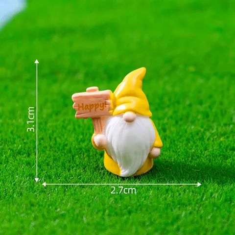 Mini Resin Garden Gnome Figurines Cartoon Micro Landscape Accessories DIY Miniature Ornaments For Desktop Fairy Garden Decor