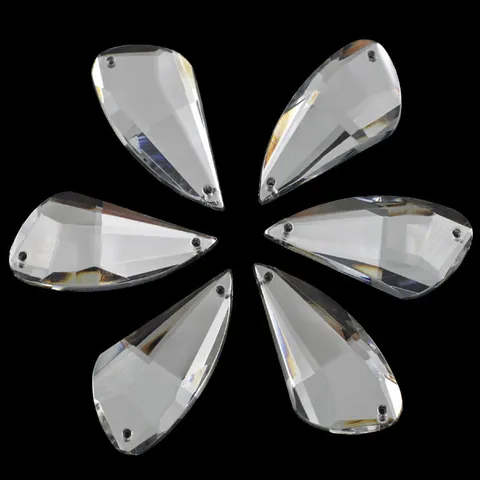 Acrylic Flatback Rhinestones Teardrop Sew On Crystals Gems For DIY Crafts Wedding Dress Garment Accessories
