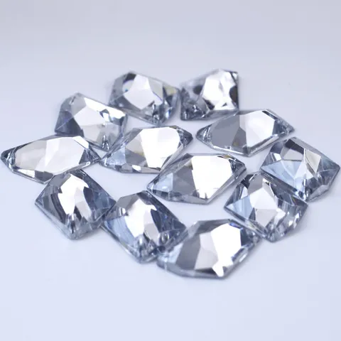 Shaped Acrylic Rhinestones Flatback Sew On Gems White Acrylic Crystals For DIY Clothes Garment Accessories Crafts