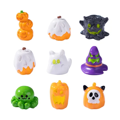 Halloween Mini Harz Kürbis Geist Figuren Karikatur Mikro Landschaft Miniatur Ornamente DIY Halloween Festliche Deko Zubehör