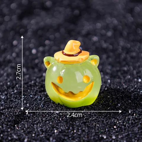Halloween Mini Harz Kürbis Leuchtend Geist Monster Miniatur Figuren Leuchten Im Dunkeln Schreibtisch Landschaft Ornament Deko