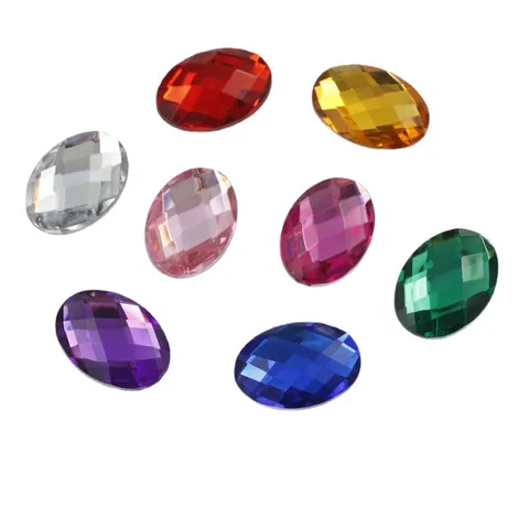 Oval Flatback Rhinestones Acrylic Gems No Hole Crystal Stones For DIY Clothing Wedding Shoes Garment Accessories