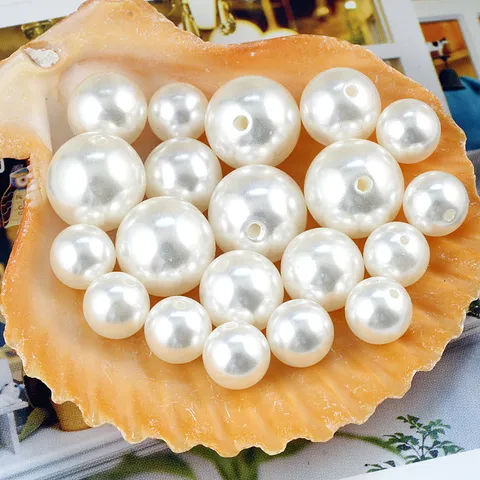ABS Plastic Imitation Pearl Beads Single Hole Round Loose Beads For DIY Jewelry Making Earrings Pendants Crafts