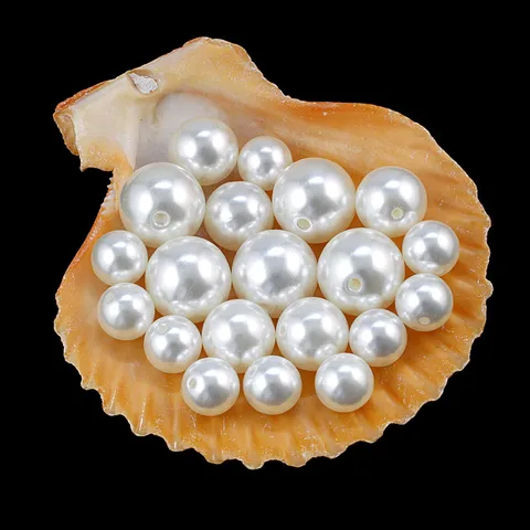 ABS Plastic Imitation Pearl Beads Single Hole Round Loose Beads For DIY Jewelry Making Earrings Pendants Crafts