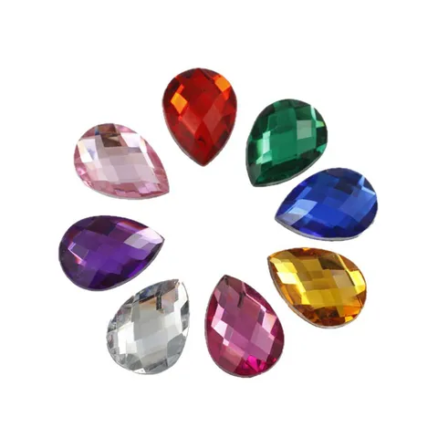 Acrylic Flatback Teardrop Rhinestones No Hole DIY Craft Rhinestone Embellishments For Clothes Shoes Bags Accessories