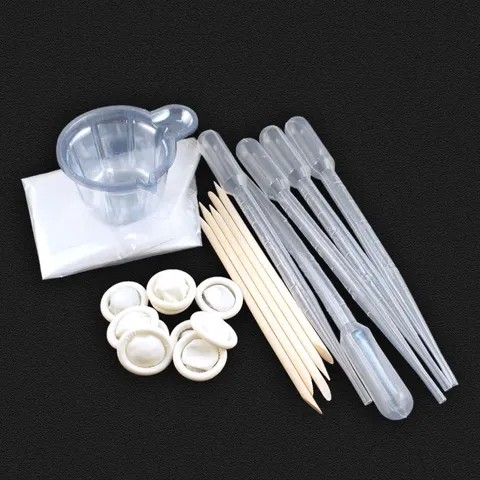 Crystal Epoxy Resin DIY Tool Kit Dispensing Cups Droppers Wooden Stirring Sticks Finger Cots Craft Making Set