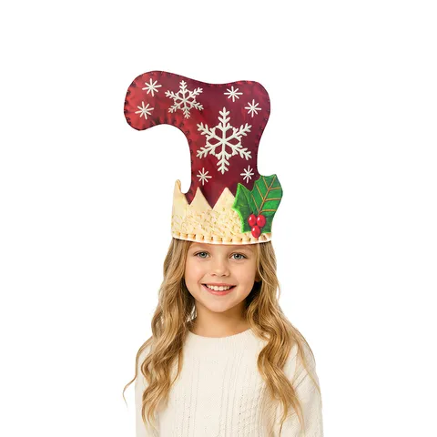 Kerstfeest Hoofddeksel 3D Digitale Print Sneeuwvlok Hulstbes Kostuum Hoed Voor Volwassenen Kinderen Vakantie Cosplay Props
