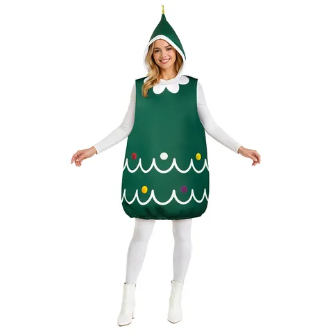 Lustiger Weihnachtsbaum Jumpsuit Eltern-Kind Party Kostüm Polyester Feiertag Cosplay Anzug Für Erwachsene Kinder