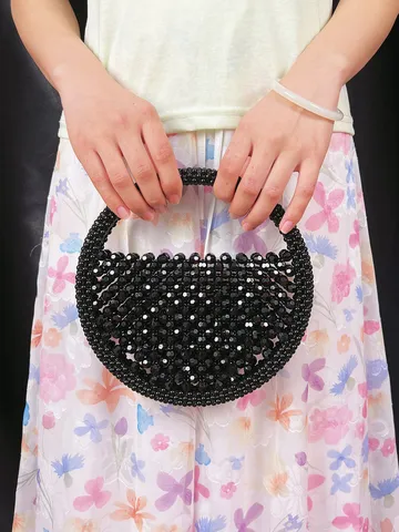 Damen Nische Design Luxus Mode Rund Handgemacht Gewebt Perlen Handtasche Casual Elegant Acryl Henkeltasche