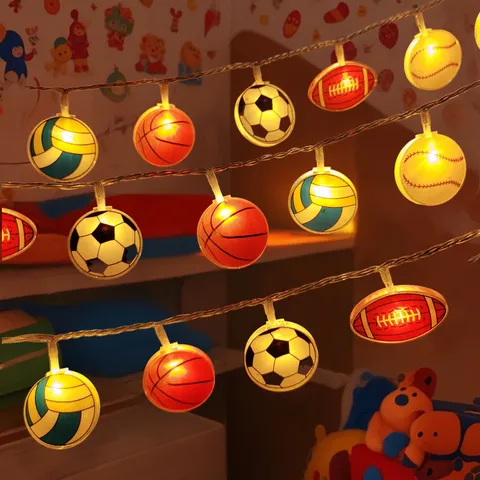 Acrylic LED String Lights Cartoon Dinosaurs Sports Balls Ocean Animals Space Hanging Night Lights For Bedroom Kids Room Party Decor