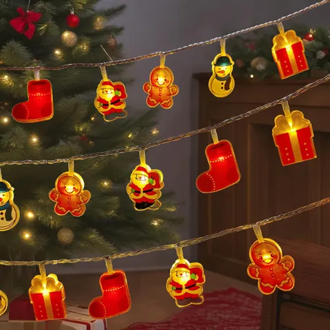 Acrylic LED Christmas String Lights Festive Hanging Lamp For Kids Room Atmosphere Layout Xmas Party Indoor Home Ornament