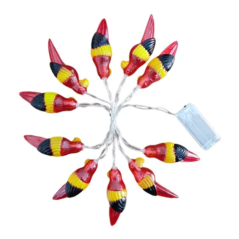 Solar LED Parrot String Lights Outdoor Waterproof Animal Shape Decorative Fairy Lights For Garden Party Bedroom Decorations