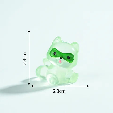 Kreativer Leuchtender Waschbär Miniatur Ornament Im Dunkeln Leuchten Harz Handwerk Niedliche Cartoon Waschbär Figur Für Garten Landschaft Auto Tisch Deko