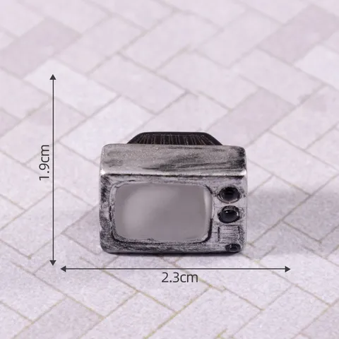 Vintage Nostalgic Miniature Ornaments Resin Retro TV Sewing Machine Model Dollhouse DIY Micro Landscape Desk Decor Accessories For Home Room Office