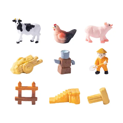 Miniatuur Hars Boerderij Dier Figuren Micro Landschap DIY Decor Accessoires Cartoon Stijl Leuke Desktop Auto Ornamenten