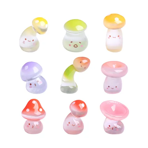 Mini Ornamenti di Funghi in Resina Luminosa per Micro Paesaggio Giardinaggio Fai da Te Decorazione Accessori Giardino Fate