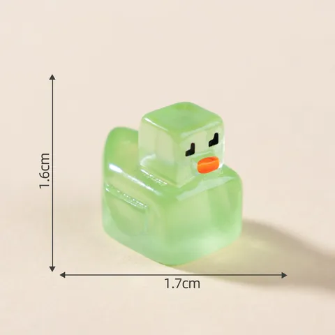 Creative Luminous Grid Block Little Yellow Duck Resin Figurine Miniature DIY Micro Landscape Desktop Ornament Accessory