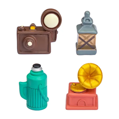 Miniature Resin Retro Camera Phone Lantern Thermometer Micro Landscape Dollhouse DIY Craft Decorative Ornaments