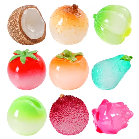 Miniatura Luminosa Simulada Fruta Resina Adornos DIY Micropaisaje Accesorios Bolsa Ciega Pequeña Figura Juguetes