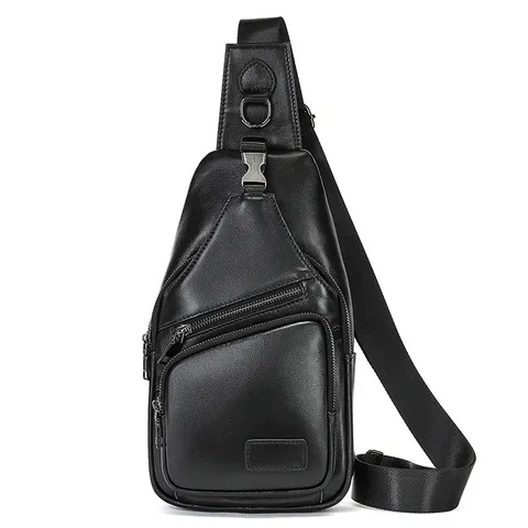 Heren Echt Lederen Borsttas Casual Meerdere Vakken Waterdicht Crossbody Tas Mode Reizen Rugzak