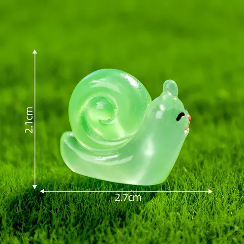 Luminous Miniature Snail Resin Figurines Cute Colorful Glow In Dark Snail Ornaments For Fairy Moss Garden Micro Landscape Craft Decoration