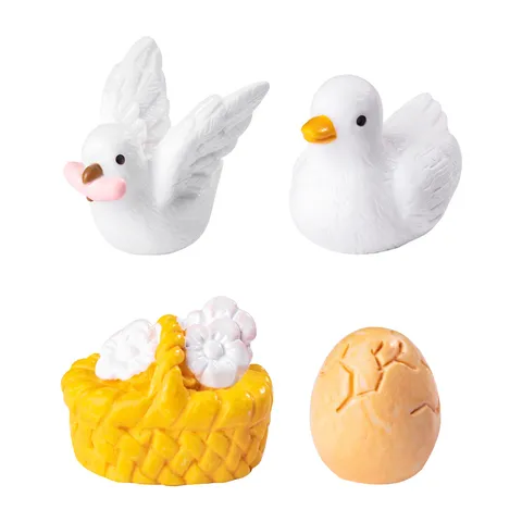 Micro Paysage de Mousse en Miniature Figurines d'Oiseaux et Canards en Résine Décor de Jardin de Fées Ornements de Bureau