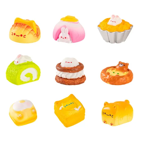 Resin Micro Landscape Miniature Animal Bread Dessert DIY Decoration Ornaments Cute Cartoon Miniature Figurine Home Decor
