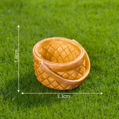 Adornos de Resina de Cesta Tejida de Simulación en Miniatura Accesorios Creativos de Micro Paisaje de Bricolage