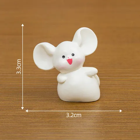 Cute Cartoon Chinese Zodiac Animal Resin Miniature Figurine For DIY Micro Landscape Home Office Car Dashboard Desk Ornaments Craft Decoration
