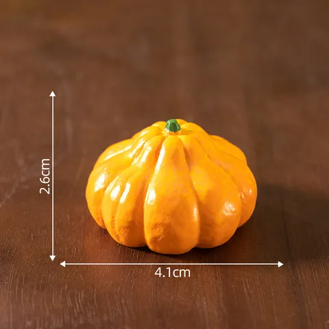 Ornamenti di Verdure in Resina Miniatura Cartone Animato Simulazione Zucca Okra Figure per Fai da Te Accessori Capelli Micro Paesaggio Arredo Scrivania