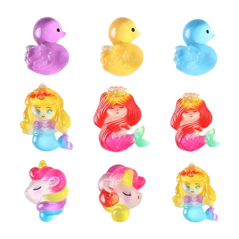 Micro Landscape Creative Flat Colorful Mermaid Little Duck Resin Accessories DIY Phone Case Cream Glue Deco Ornaments