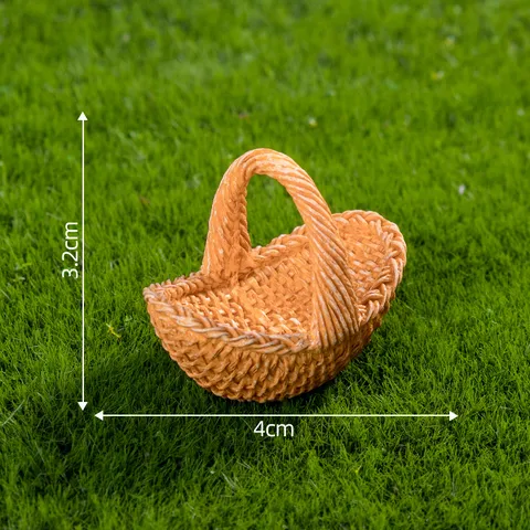 Mikrolandschaft Kreative Simulation Rattan Bambus Korb Miniatur Harz Ornament DIY Handwerk