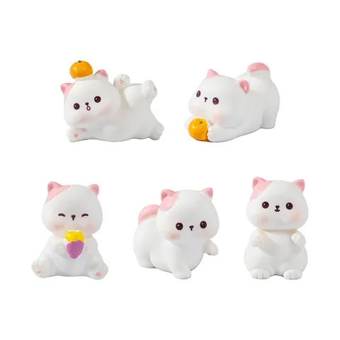 Mini Carino Gatto in Resina Statuetta Micropaesaggio Stufa Da Tè Casa Delle Bambole Accessorio Decorativo Piccolo Ornament Da Scrivania