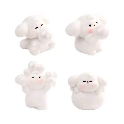 Mini Figurine de Chiot Soufflant des Bulles en Résine Miniature Maison de Poupée Accessoire Déco DIY Petit Ornement de Bureau