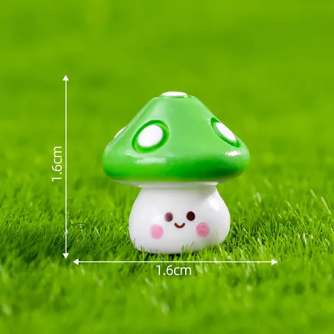 Mini Statuetta di Fungo in Resina Faccia Sorridente Carina Decorazione Vaso di Piante Cartoon Accessorio Micro Paesaggio Ornamento da Scrivania