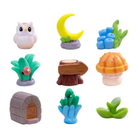 Figura Miniatura de Resina Animal Planta Micropaisaje Decoración Artesanal DIY Jardín de Hadas Accesorios Miniatura Adorno