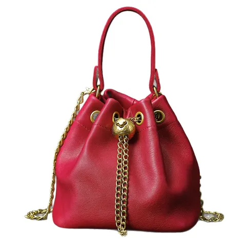 Dames Echt Lederen Schoudertas Niche Ontwerp Emmertas Koeienhuid Crossbody Tas Chique Gelukstas Portemonnee