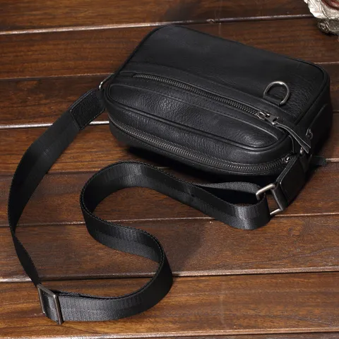 Heren Echt Leer Schoudertas Mode Casual Schoudertas Vintage Business Messenger Tas Voor Mannen