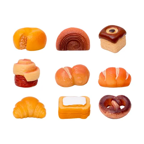 Miniature Simulation Food Bread Cake Resin Ornaments Cute Cartoon Style Micro Landscape DIY Accessories Home Desk Decor