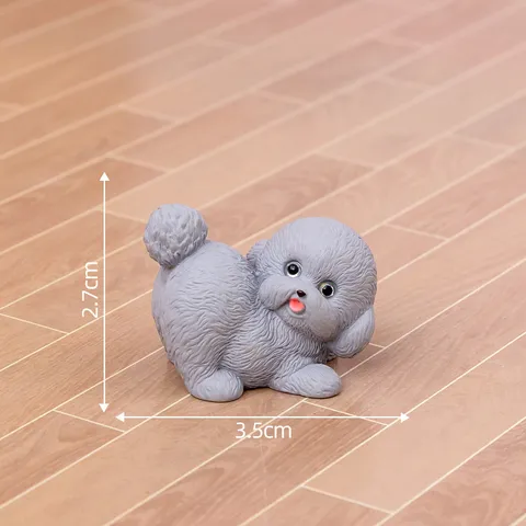 Figurine di Cani in Miniatura Simpatici Ornamenti in Resina per Cani Micro Decorazioni Paesaggistiche per Portachiavi Fai-da-te Accessori per Casa delle Bambole da Tavolo Stile Barboncino