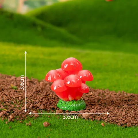 Miniatura Colorido Figura de Hongo de Resina Micro Paisaje Accesorios Lindo Dibujos Animados Hongo Adornos Para Bricolaje Hada Jardín Escritorio Decoración