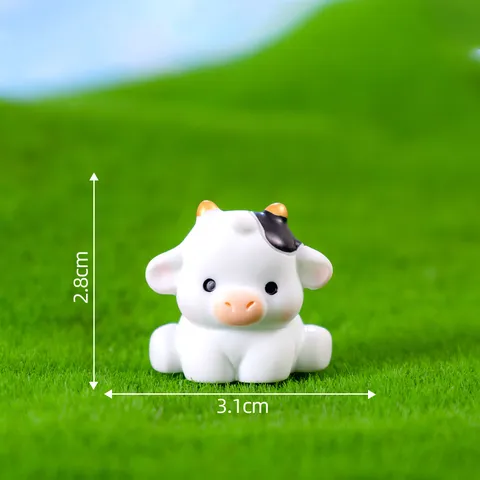 Süße Harz Kleine Kuh Figur Mikrolandschaft Ornament Cartoon Tier Desktop Auto Dekor