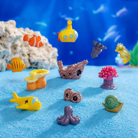 Micro Paysage Corail Créatif Coquillage Aquarium Aménagement Paysager DIY Accessoires Décoratifs Série Océan Petits Ornements en Résine