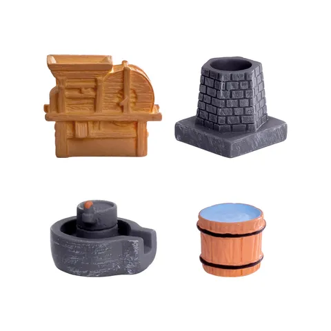 Miniature Resin Farm Tools Ornaments Creative Stone Mill Blower Water Pump Windmill Figurine DIY Micro Landscape Table Decorative Crafts