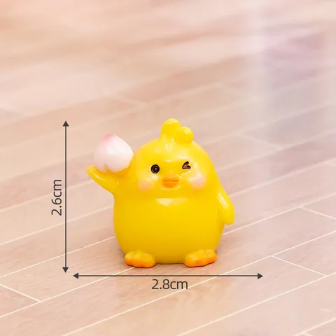Lindas Figuritas de Resina de Pollo con Frutas de Dibujos Animados Adornos de Escritorio en Miniatura para la Decoración del Hogar la Oficina Bricolaje