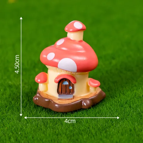Figurine Miniature en Résine Maison Champignon Citrouille Jardin de Fées Décoration Terrarium Mousse Accessoires Micro Paysage