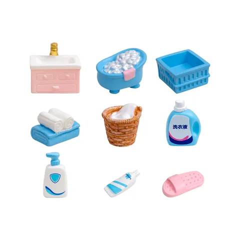 Accesorios Decorativos de Micro Paisaje de Casa de Muñecas de Accesorios de Baño de Resina en Miniatura Adornos de Resina