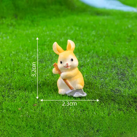 Harz Miniaturen Bauernhof Kaninchen Figuren Mikrolandschaft DIY Gartendekoration Desktop Ornamente